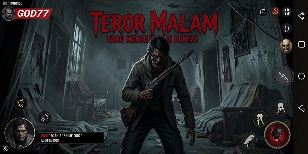 Tangkapan layar menampilkan momen menegangkan dalam gameplay GOD77