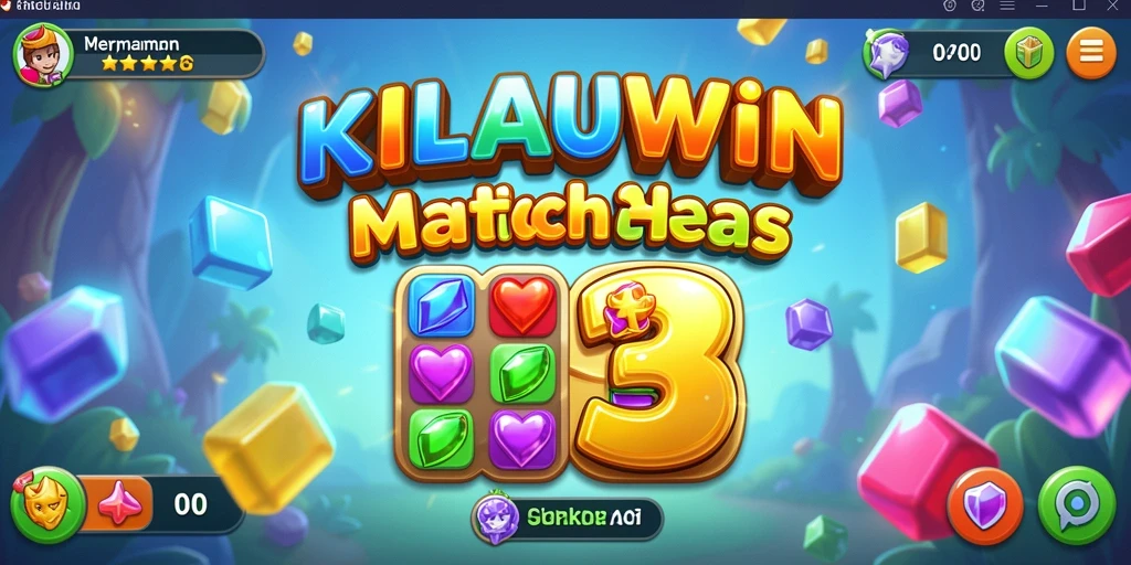 Tampilan gameplay KILAUWIN yang menarik dan penuh aksi Match-3.