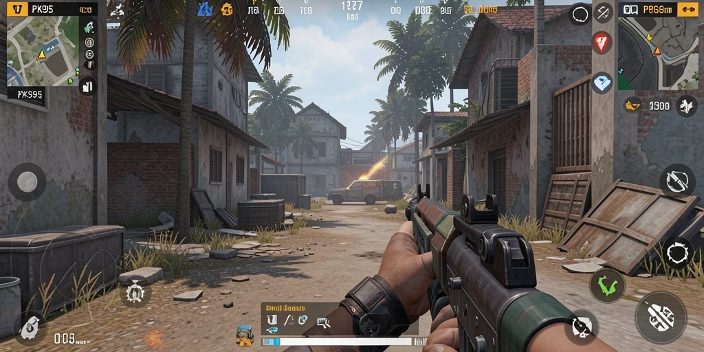 Gameplay seru PK95 dengan aksi tembak-menembak yang intens.