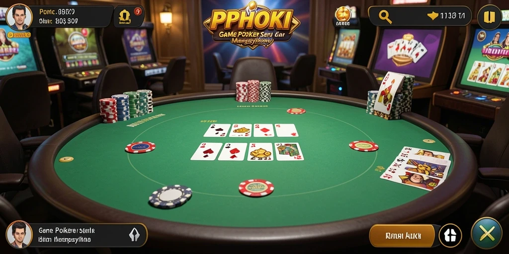 Screenshot utama PPHOKI menampilkan gameplay Poker yang seru.