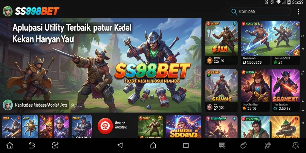 Tampilan utama SS88BET menampilkan berbagai fitur Utility yang efektif.