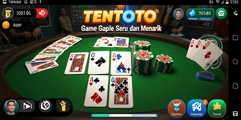 TENTOTO menampilkan gameplay Gaple yang seru dan interaktif.