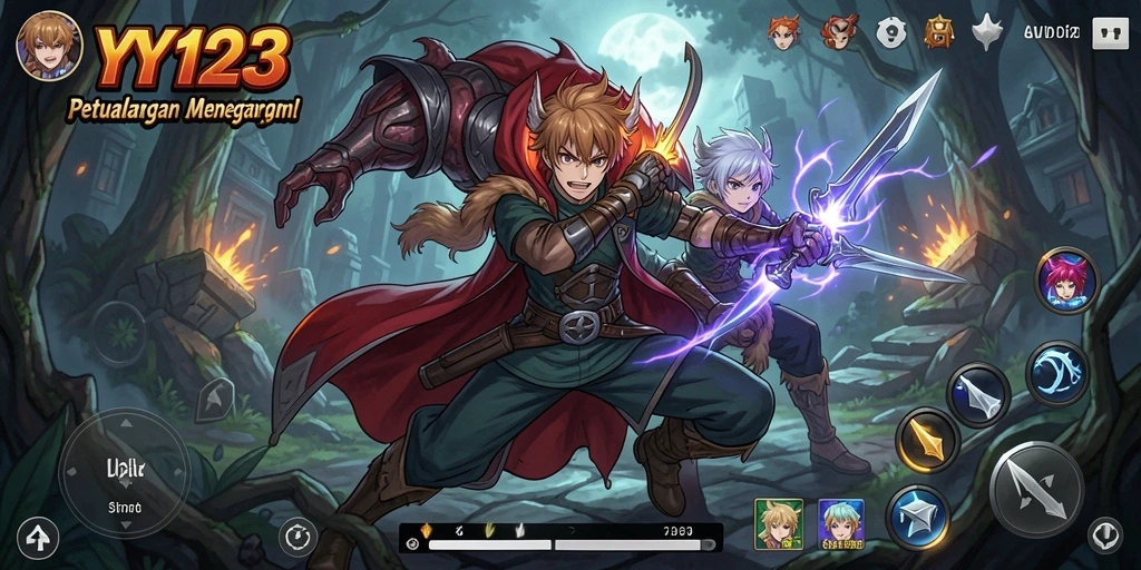 Gameplay YY123 yang menegangkan dengan karakter Anime.